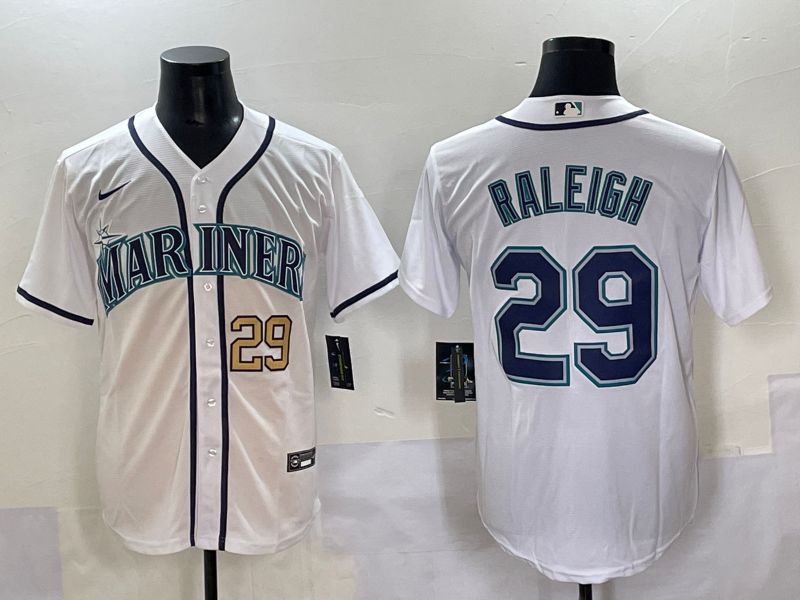Men 2025 Seattle Mariners #29 Raleigh White Game Nike MLB Jersey style 2->seattle mariners->MLB Jersey